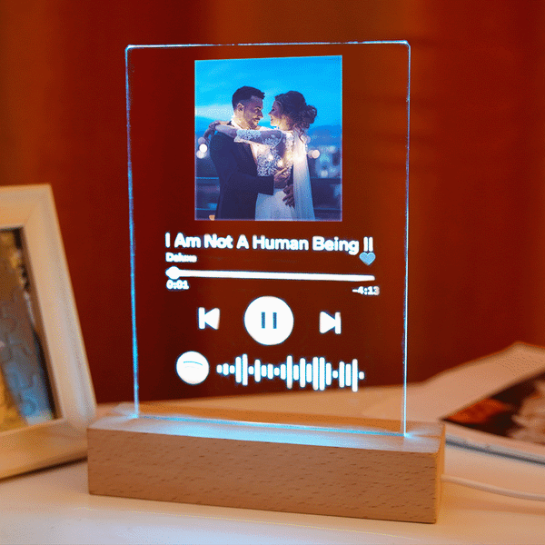 Personalised Gift for Her Music Art Glass Album Cover Custom Music Plaque Best Photo Gift For Besties