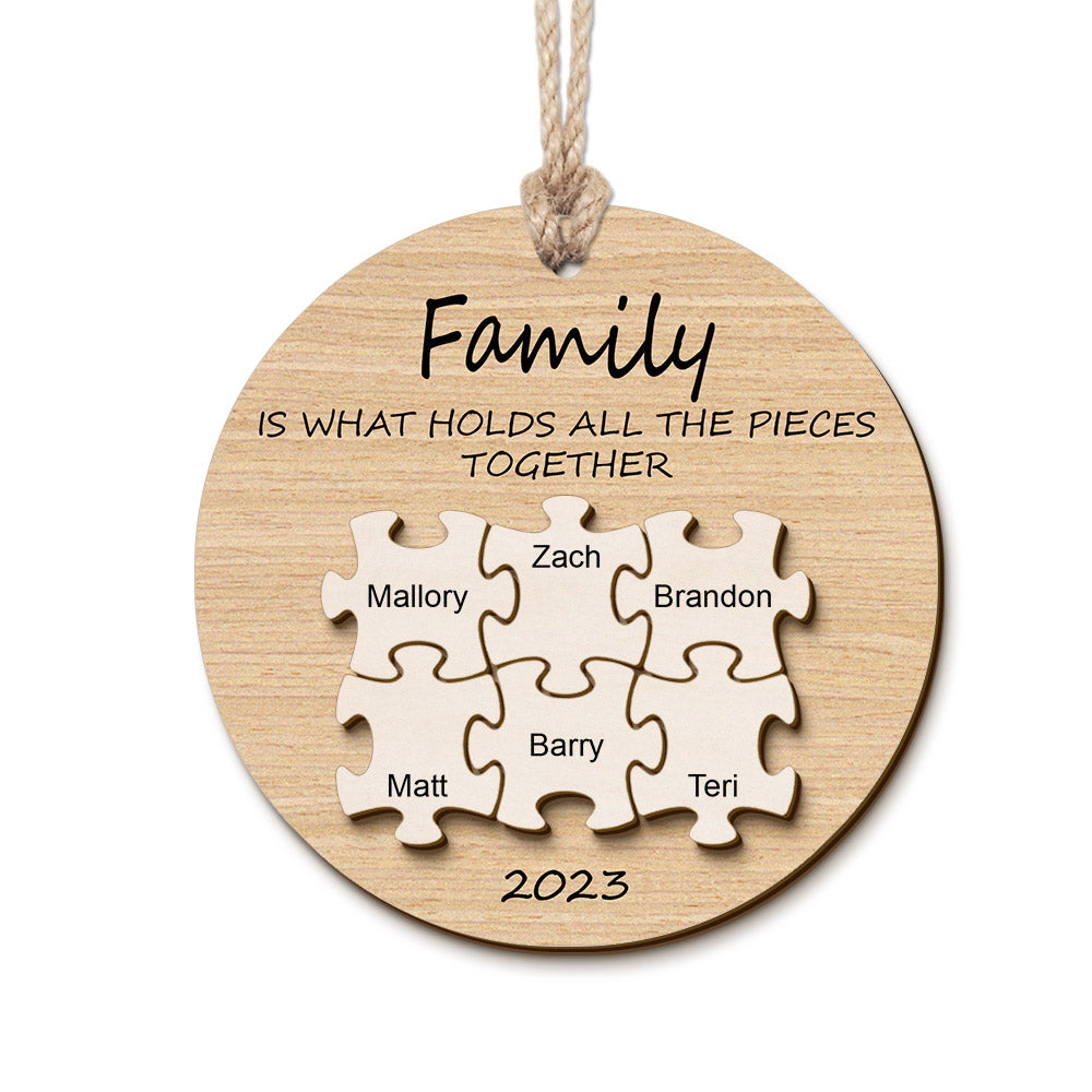 Custom Name Puzzle Christmas Ornament Personalized Wooden Christmas Tree Family Ornament Gifts