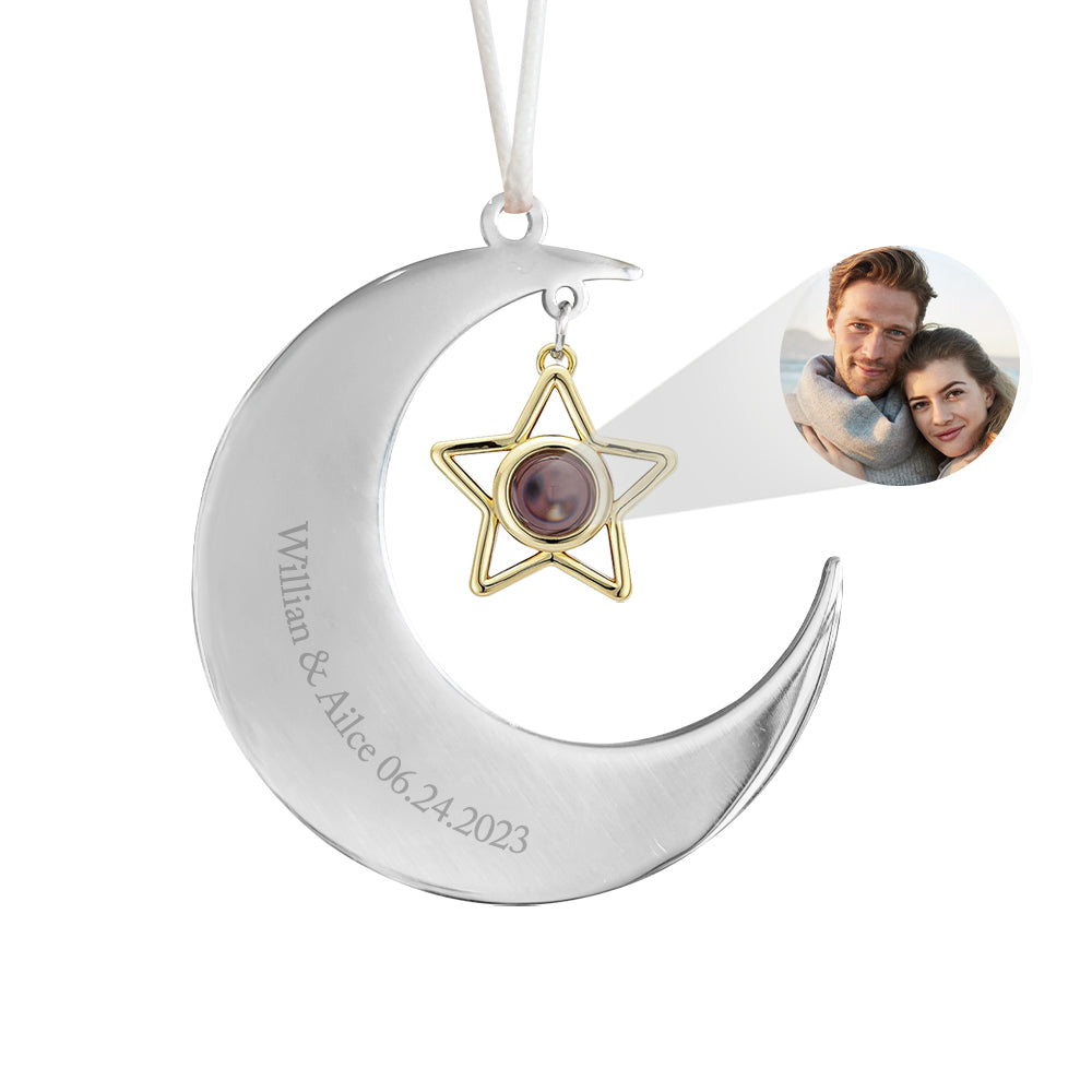 Personalised Projection Ornament Custom Crescent Star Ornament Gifts for Her