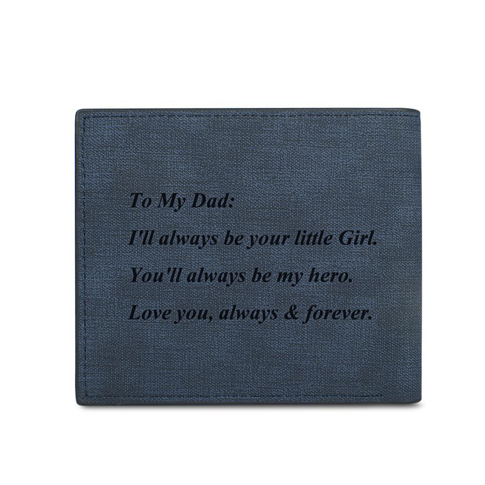 Custom Blue Short Photo Wallet Gifts For Fathers