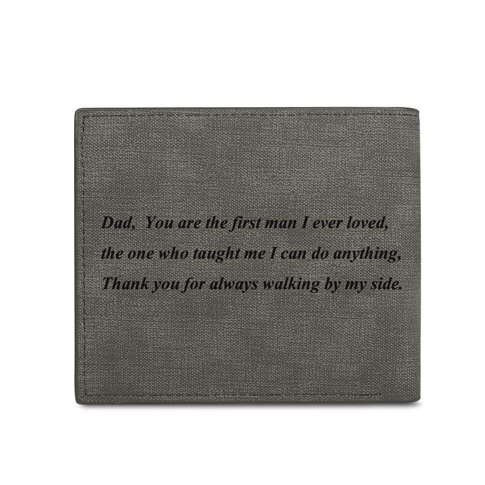 Gift for Dad Custom Biffold Short Color Photo Wallet Father's Day Gift