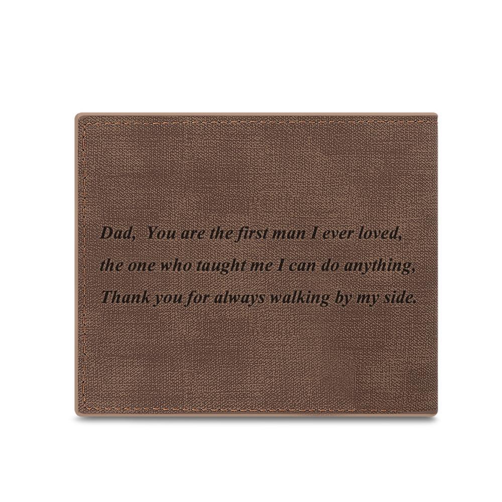 Custom Brown Photo Wallet for Daddy Father's Day Gift