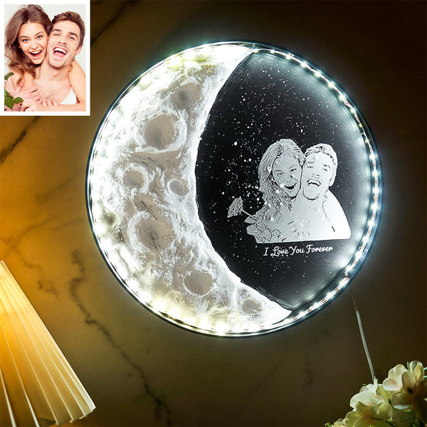 Personalized Photo Moon Lamp With Text DIY Clay Color Paint Night Light For Couples - photomoonlampau