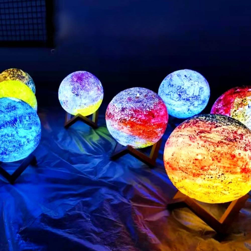 DIY 3D Moon Night Light Paint Your Own Moon Lamp Kit Gift for Kids