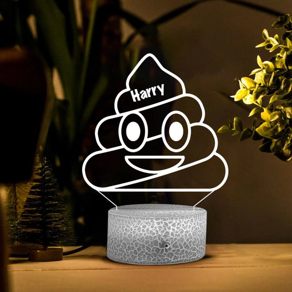 Cute Poop Face - Personalized 3D Led Lamp