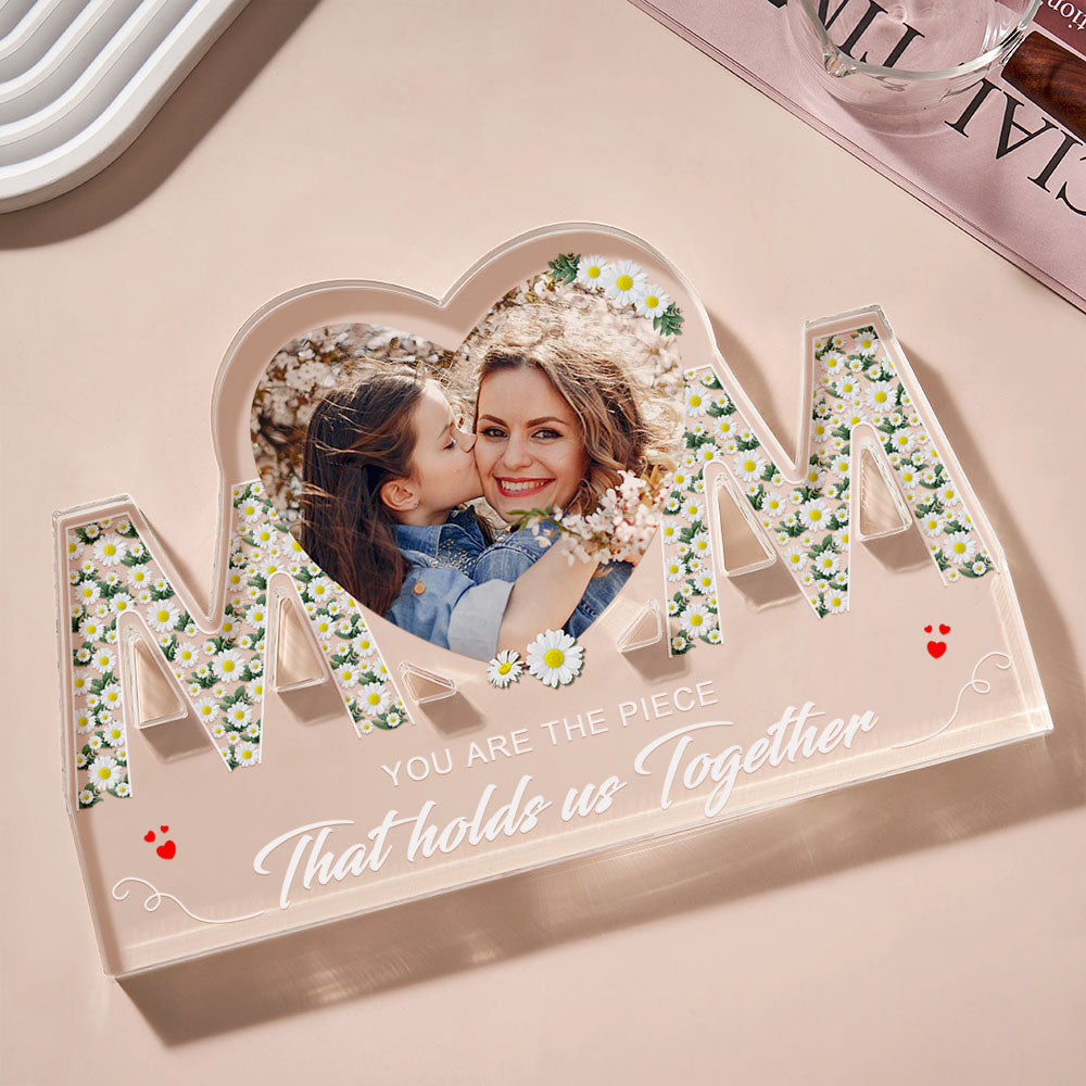 Personalized Photo MOM Shaped Acrylic Plaque Custom Home Decoration Mother's Day Gift