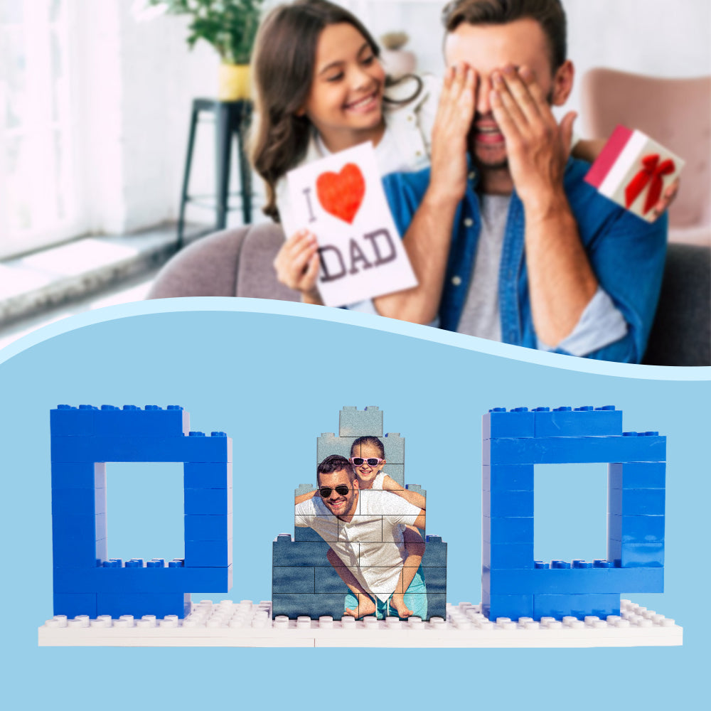 Personalized Dad Photo Building Brick Puzzles Photo Block Father's Day Gifts