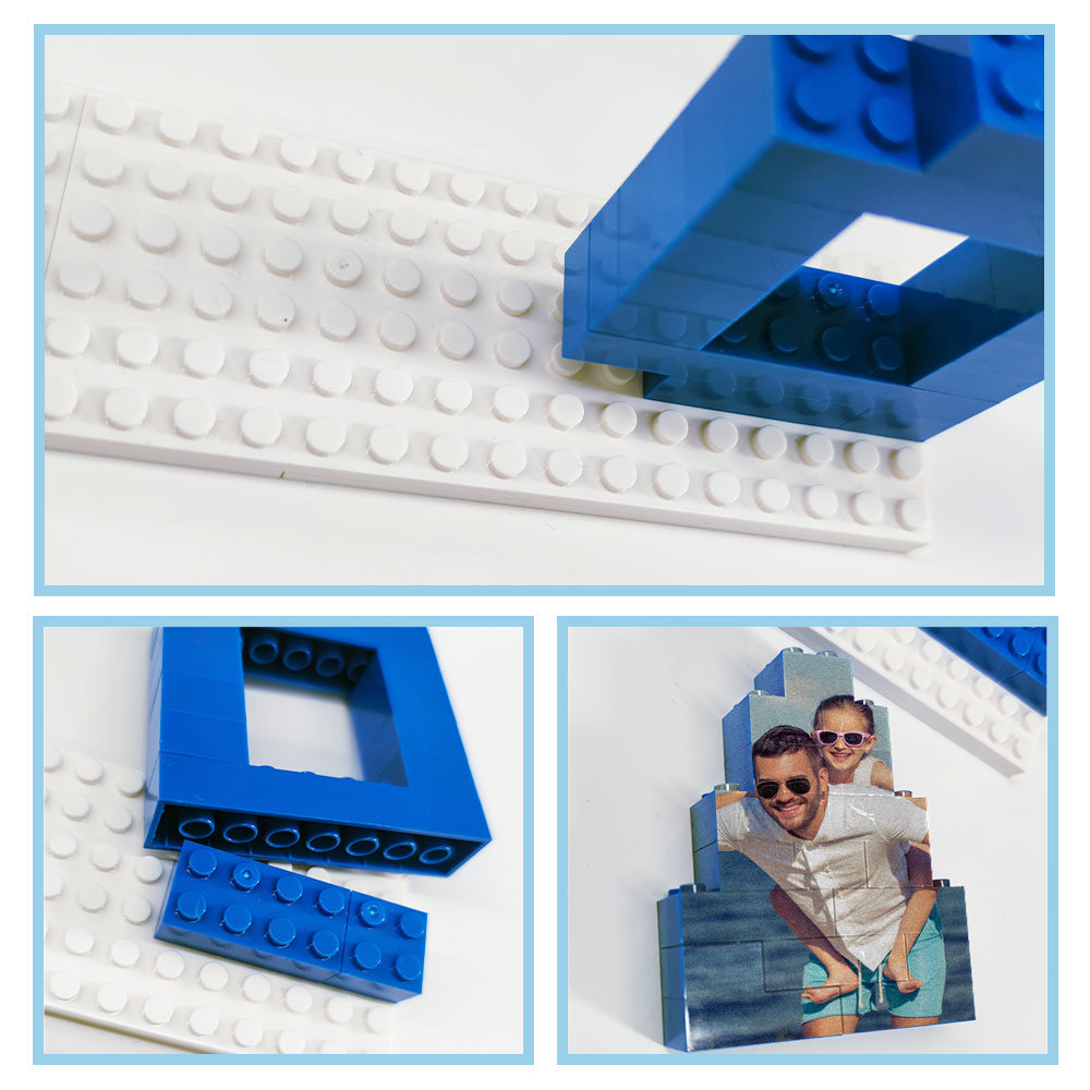 Personalized Dad Photo Building Brick Puzzles Photo Block Father's Day Gifts
