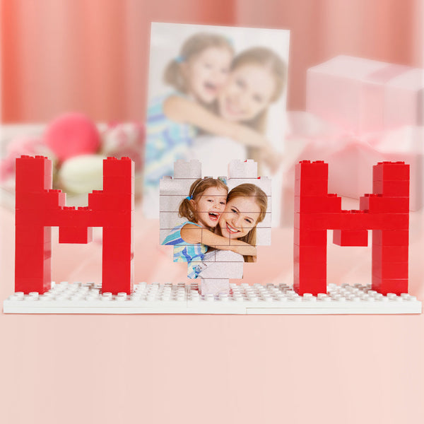 Personalized Mom Photo Building Brick Puzzles Photo Block Mother's Day Gifts - photomoonlampau