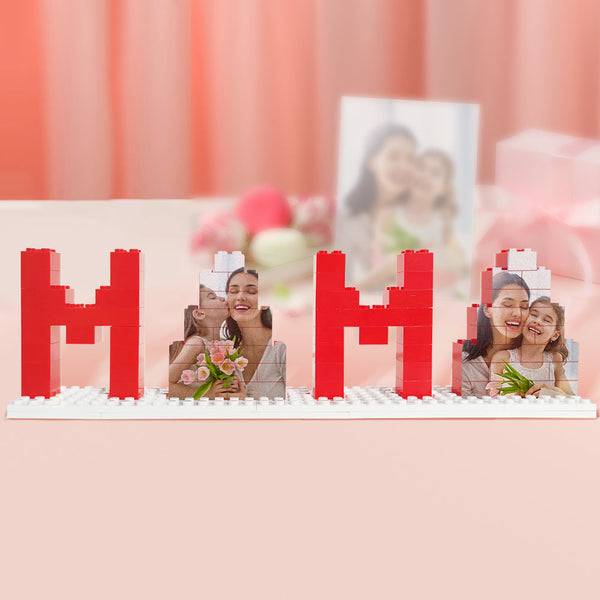 Personalized Mama Photo Building Brick Puzzles Photo Block Mother's Day Gifts - photomoonlampau