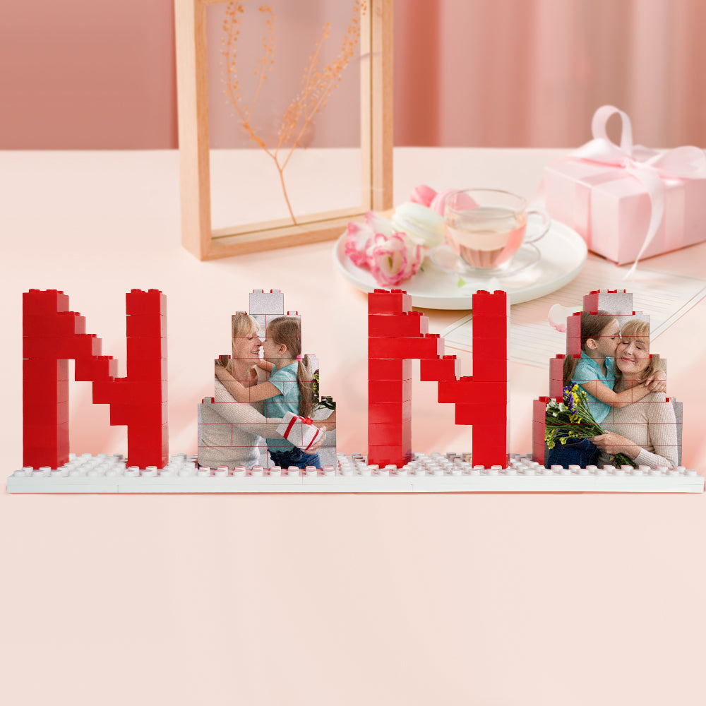 Personalized Nana Photo Building Brick Puzzles Photo Block Mother's Day Gifts