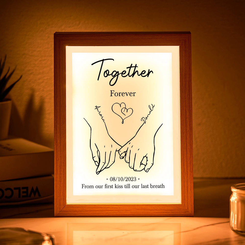 Personalized Together Forever Frame Light Box Custom Desktop Decoration Gift For Couple Anniversary Gift