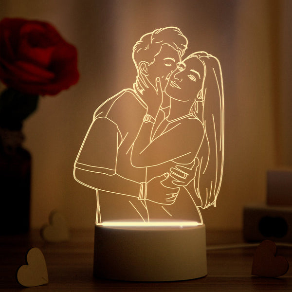 Custom 3D Photo LED Light Home Decoration Lamp With Engraved Portrait Best Gifts Night Light