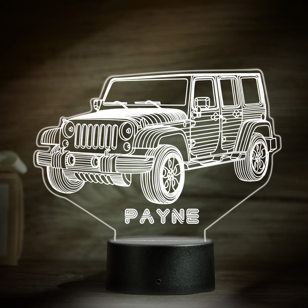 Custom Car Toy Night Light Personalized Name Lamp Multi Color For Boys Room and Baby Gifts