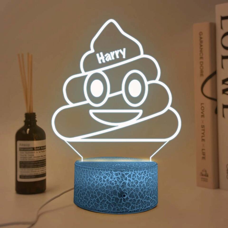 Cute Poop Face - Personalized 3D Led Lamp