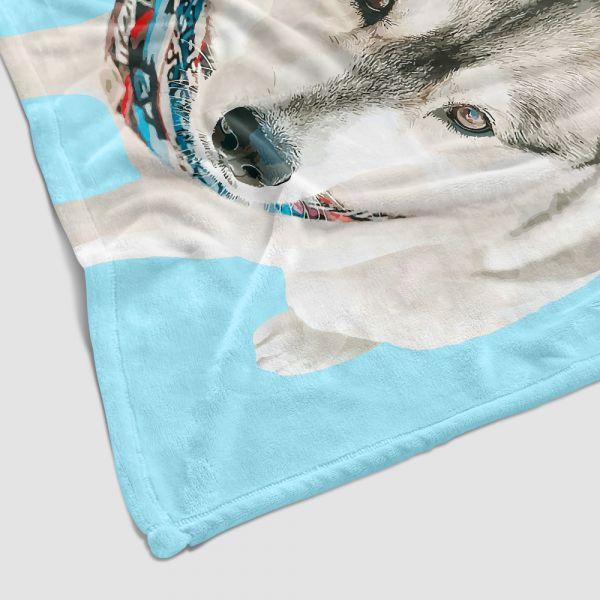 Custom Dog Blankets Personalised Pet Photo Blankets Painted Art Portrait Fleece Blanket