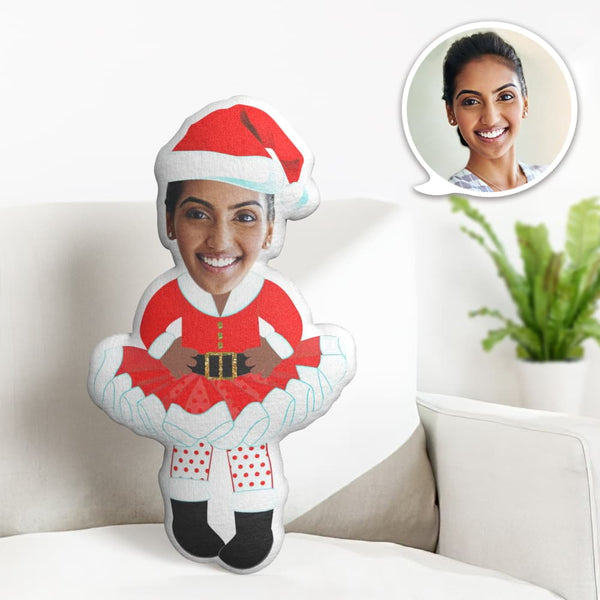 Custom Face Pillow Personalised Photo Pillow Polka Dot Christmas Skirt MiniMe Pillow Gifts for Christmas - photomoonlampau