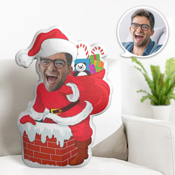 Custom Face Pillow Personalised Photo Pillow Chimney Gift Santa Claus MiniMe Pillow Gifts for Christmas - photomoonlampau