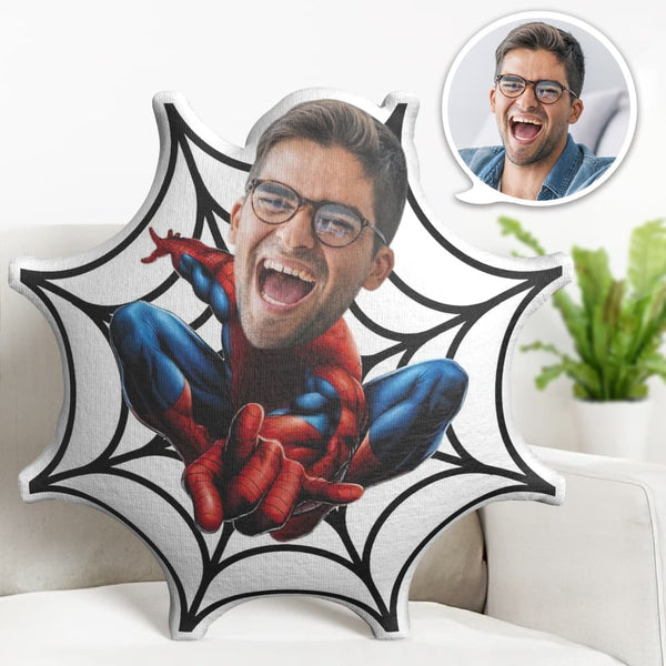 Custom Face Pillow Personalised Photo Pillow Spider Web Spider Man MiniMe Pillow Gifts for Him