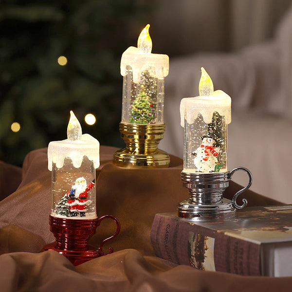 Christmas Flameless Candle Light Simulation Flame Santa Claus for Christmas Party Home Outdoor Decoration - photomoonlampau