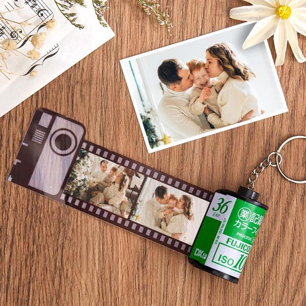 Gift for Dad Custom Camera Roll Keychain Multiphoto Gifts - Family