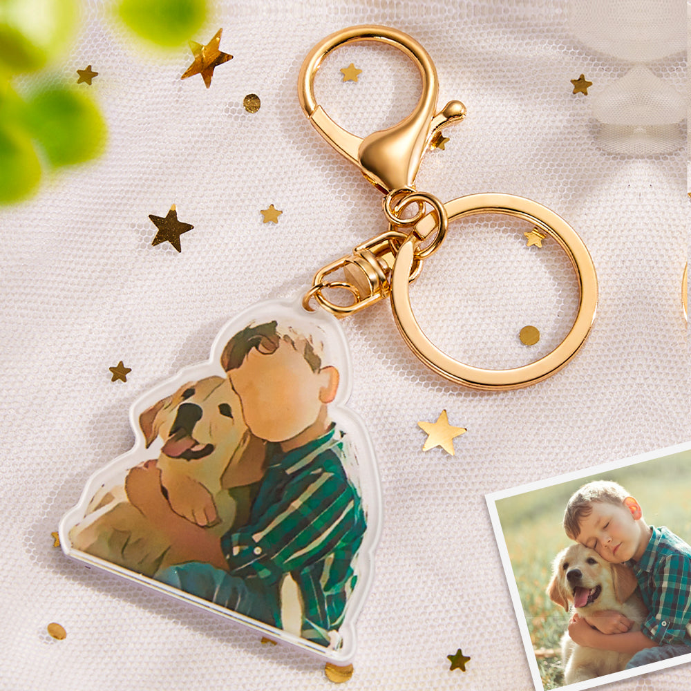Father‘s Day Gifts Custom Faceless Portrait Keychain