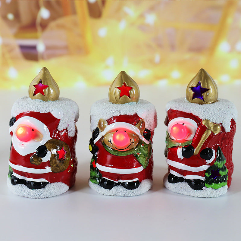 Christmas Flameless Candles Lovely Santa Claus Snowman Candle Light Christmas Decoration
