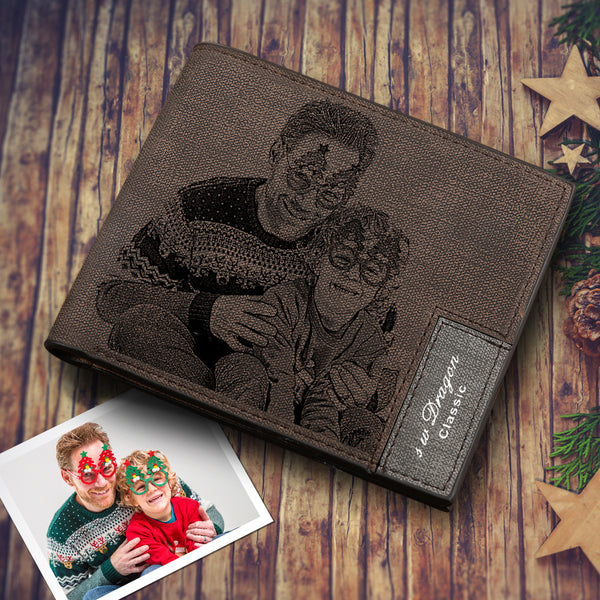 Gift for Dad Custom Short Photo Wallet Father's Day Gift