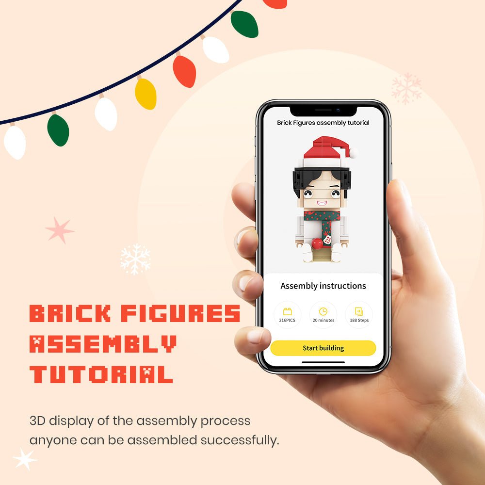 Gifts for Father Full Custom 2 People Brick Figures Custom Brick Figures Small Particle Block Toy