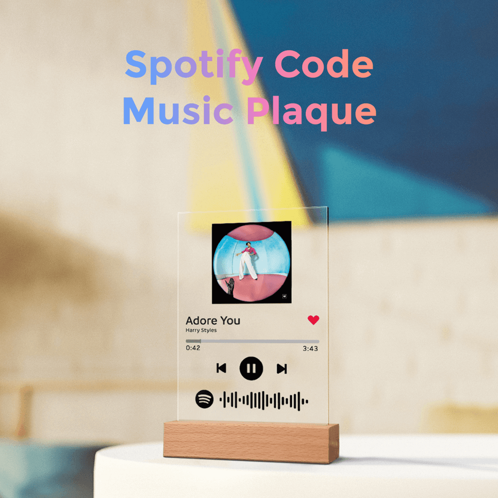 Acrylic Music Code Spotify Plaque Personalised Photo Gift for Boyfriend