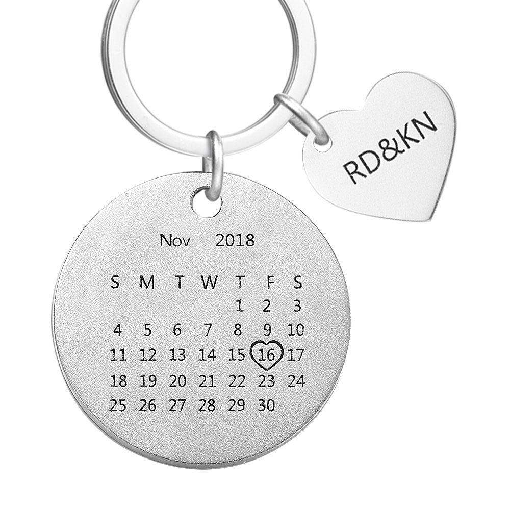 Custom Photo Engraved Calendar Keychain