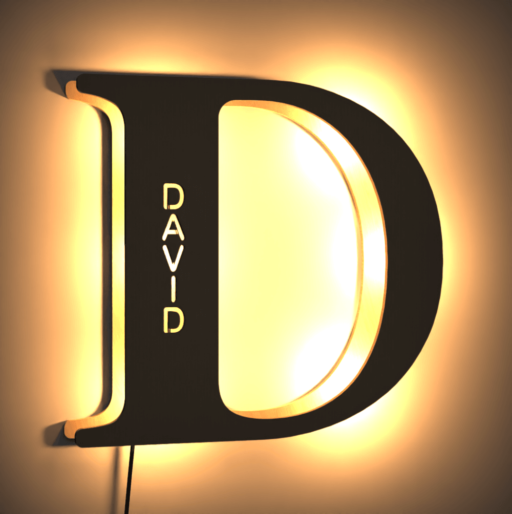 Custom Wooden Night Light Living Room Letter Lamp Wall Decor Name Light