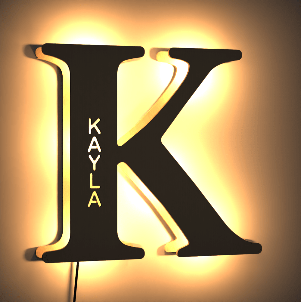 Creative Name Letter Lamp Wooden Night Light