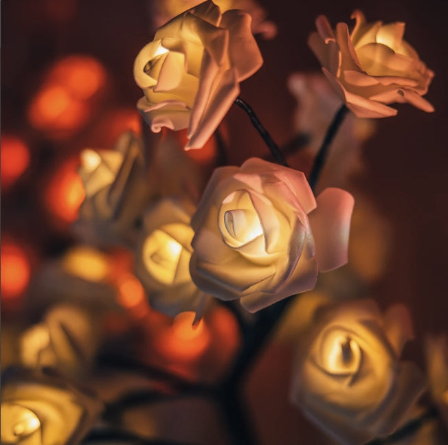 LED Simulation Flower Rose Tree Light Decorative Night Light Anniversary Gift for Lover - Colorful
