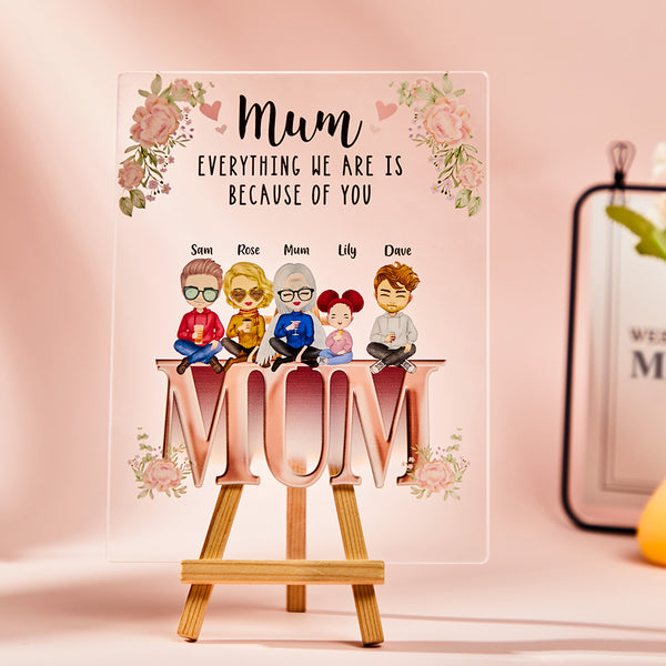 Mother's Day Gift Personalized Acrylic Plaque Mother and Children Best Friends Gifts for Mom