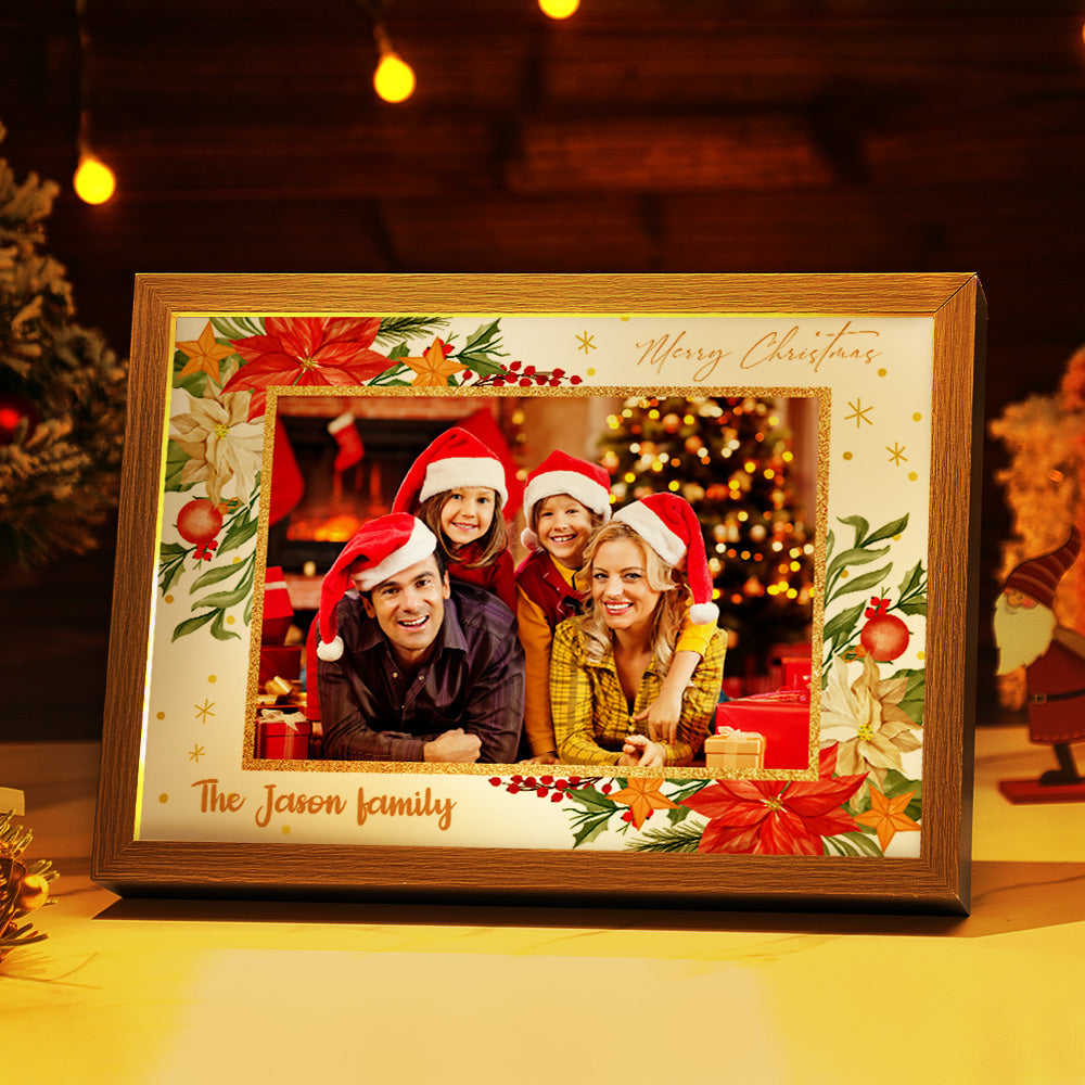 Personalised Christmas Family Picture Lamp Custom Photo Light Christmas Gift