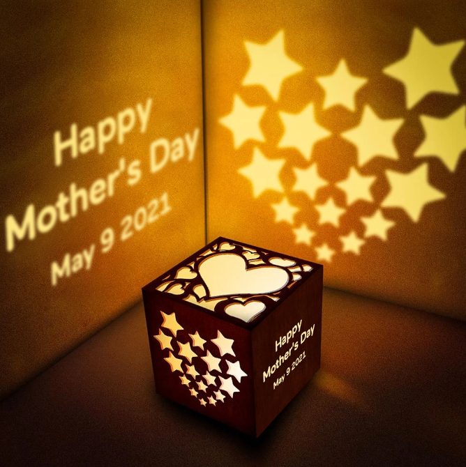 Mother‘s Day Gift Custom Projection Light Personalised Engraved Lantern Box