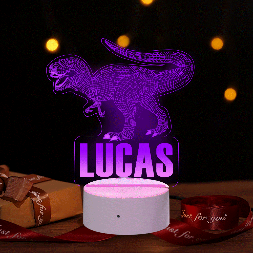 Dinosaur Illusion Lamp Custom Name Letter - 7 Colors Optical 3D Dinosaur Light Gift for Child