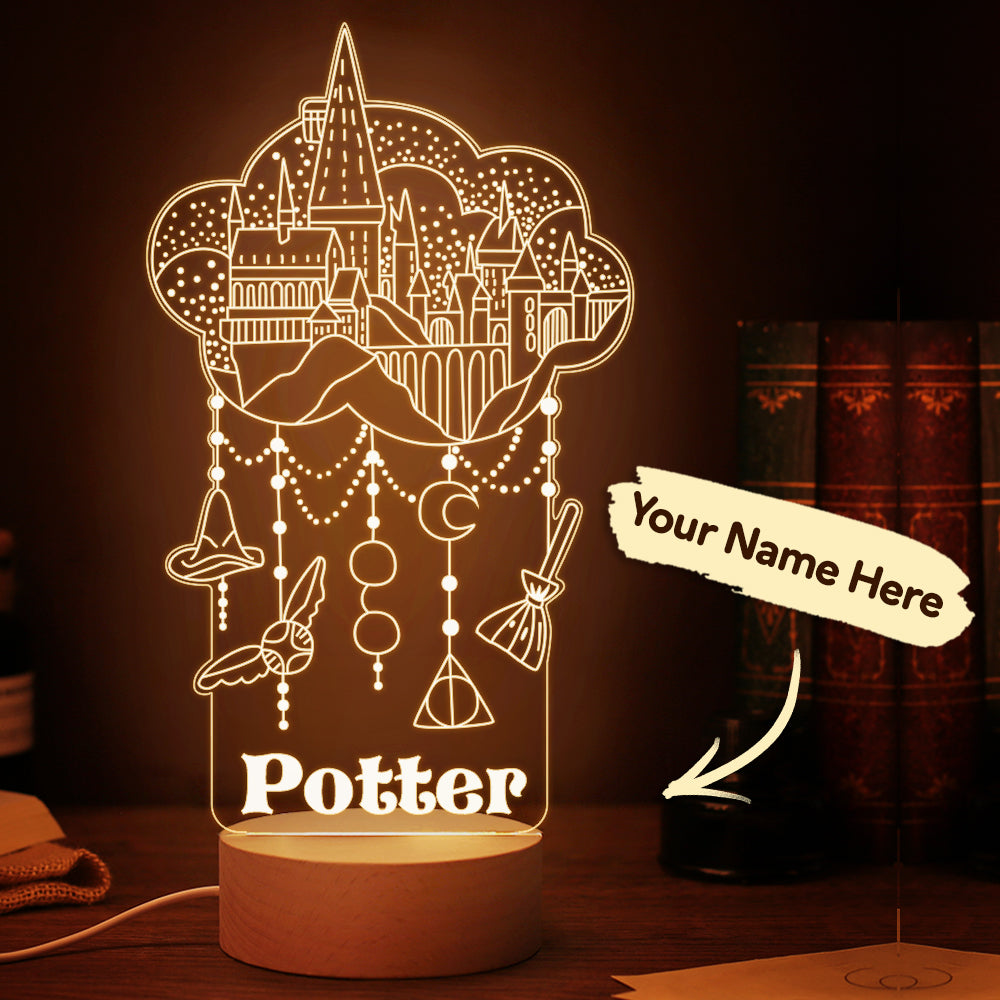 Harry Potter Lamp Table Night Lights Custom Housewarming Gifts For Friends Night Light Hogwarts Nursery Decor