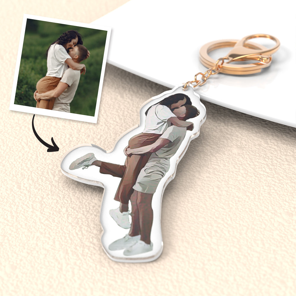 Custom Portrait Keychain for Boyfriend and Girlfriend Anniversary, Birthday, Romantic Couples Gift