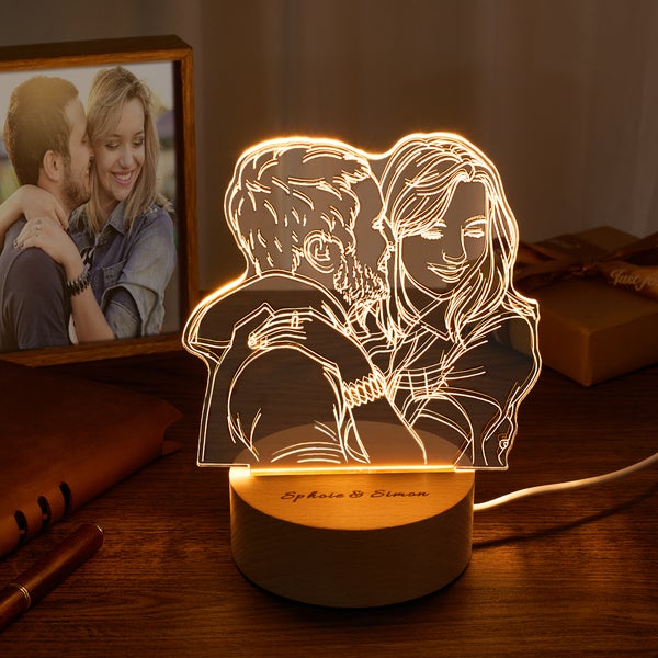 Personalised 3D Photo LED light Home Decoration Lamp With Engraved Portrait Best Gifts Night Light