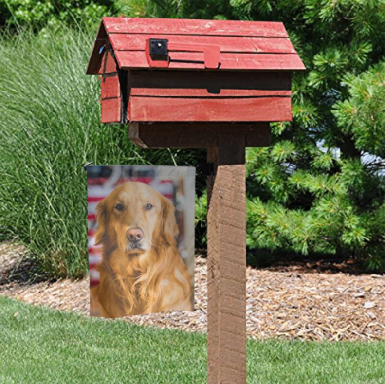 Custom Outdoor Dog Photo Garden Flag  (12in x 18in)