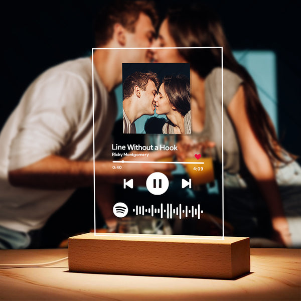 Acrylic Music Code Spotify Plaque Personalised Photo Gift for Boyfriend
