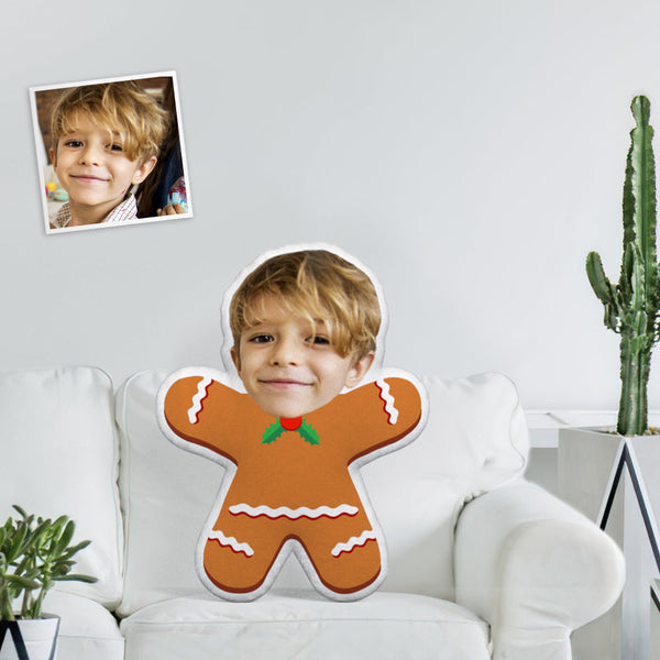Custom Face Photo Minime Doll Unique Personalised Cute Gingerbread Man Toys Minime Pillow The Most Funny Gift - photomoonlampau
