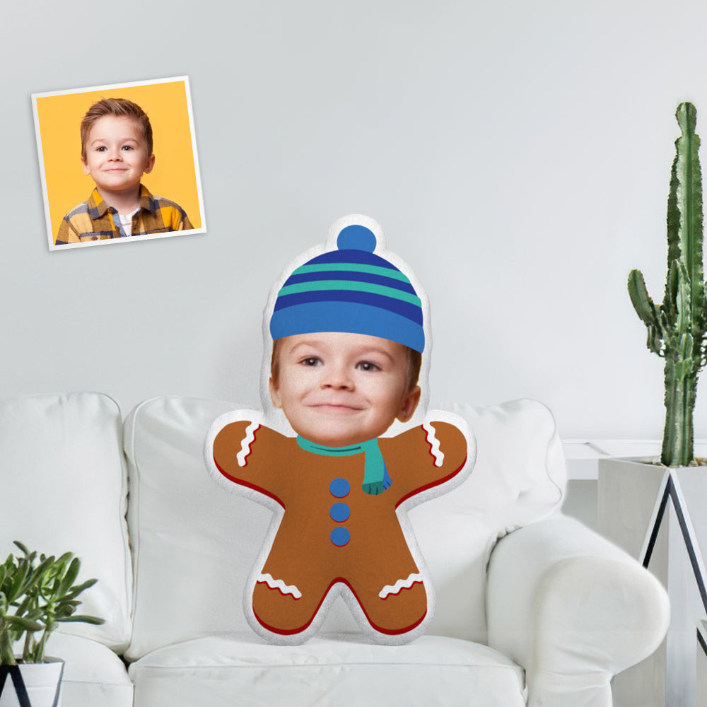 Custom Face Photo Minime Doll Unique Personalised Brave Gingerbread Man Throw Pillow The Most Funny Gift