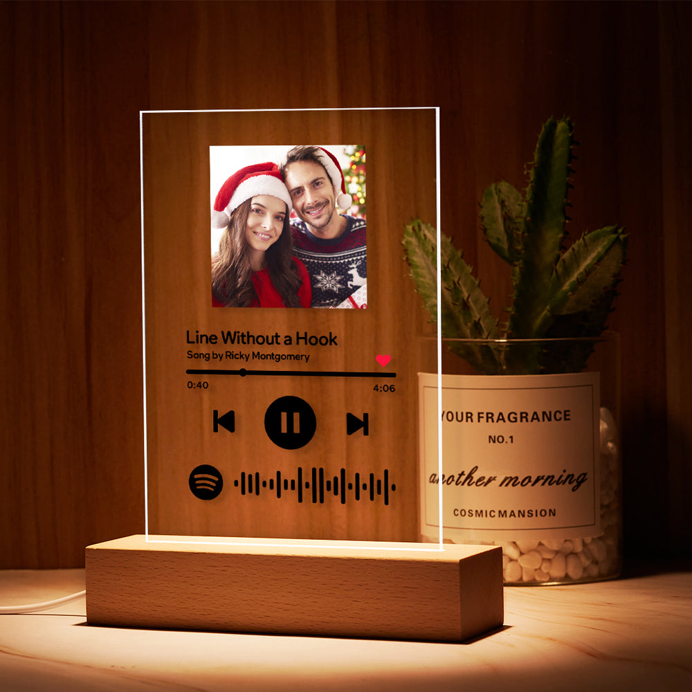 Gift for Dad Custom Spotify Code Music Plaque Night Light Father's Day Gift (150mm x 195mm)