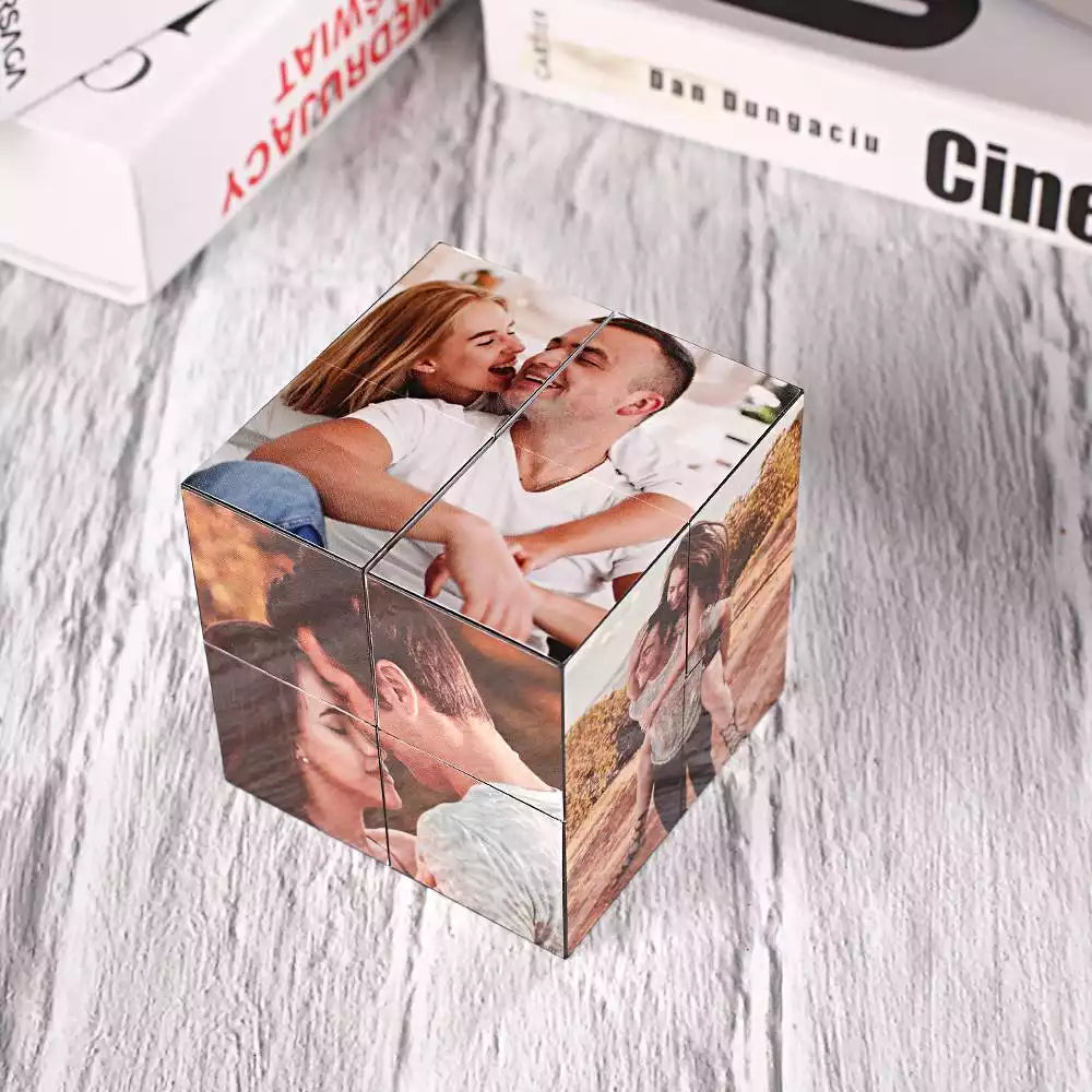 Gifts For Couple Custom Magic Folding Photo Rubic's Cube