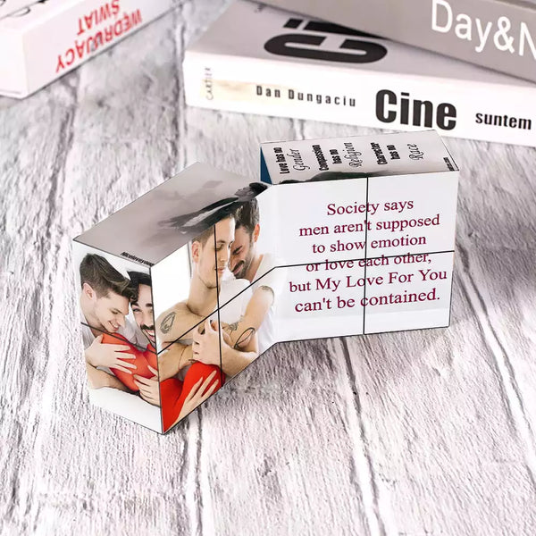 Gifts For Couple Magic Folding Photo Rubic's Cube Boy's Love