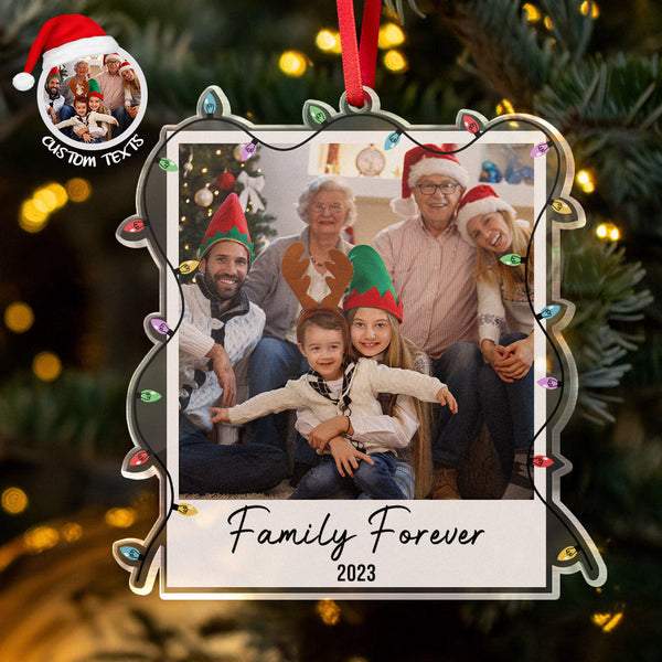 Custom Family Photo Christmas Tree Ornament Personalized Name Christmas Gift - photomoonlampau