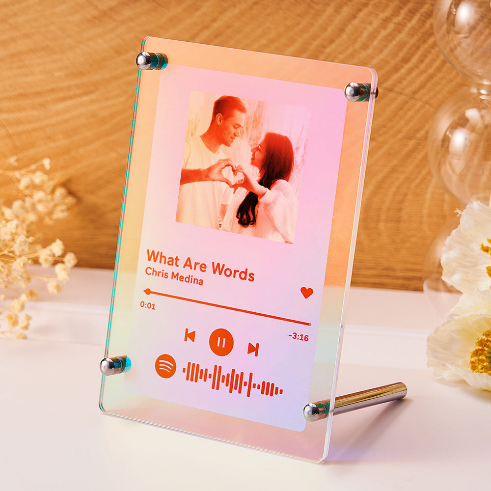 Scannable Spotify Code Photo Transparent Gradient Color Frame Personalised Laser Colorful Acrylic Plaque Valentine's Day Gifts
